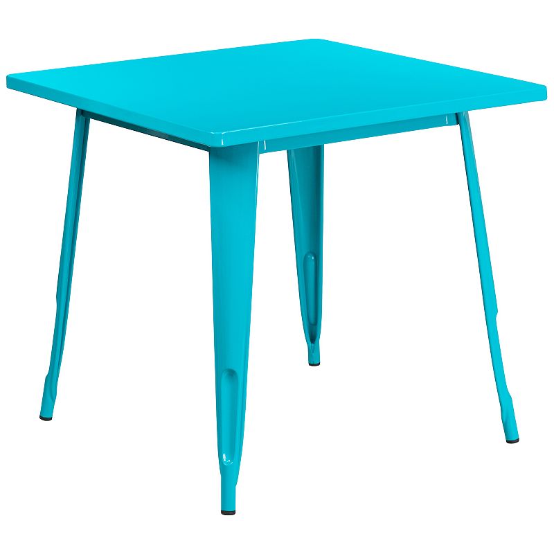 Flash Furniture Commercial Square Indoor / Outdoor Dining Table, Blue