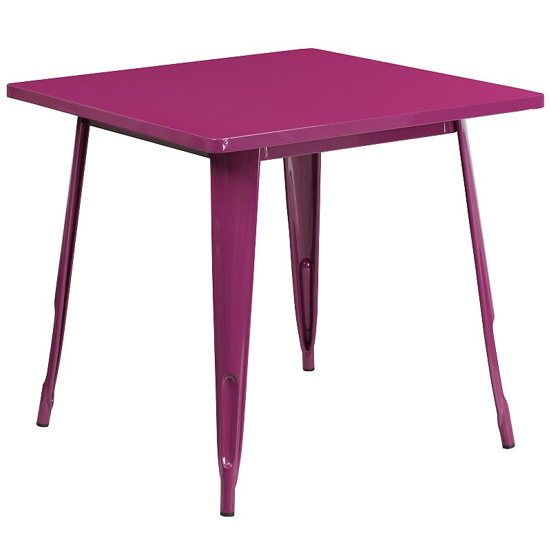 Flash Furniture Commercial Square Indoor / Outdoor Dining Table, Purple