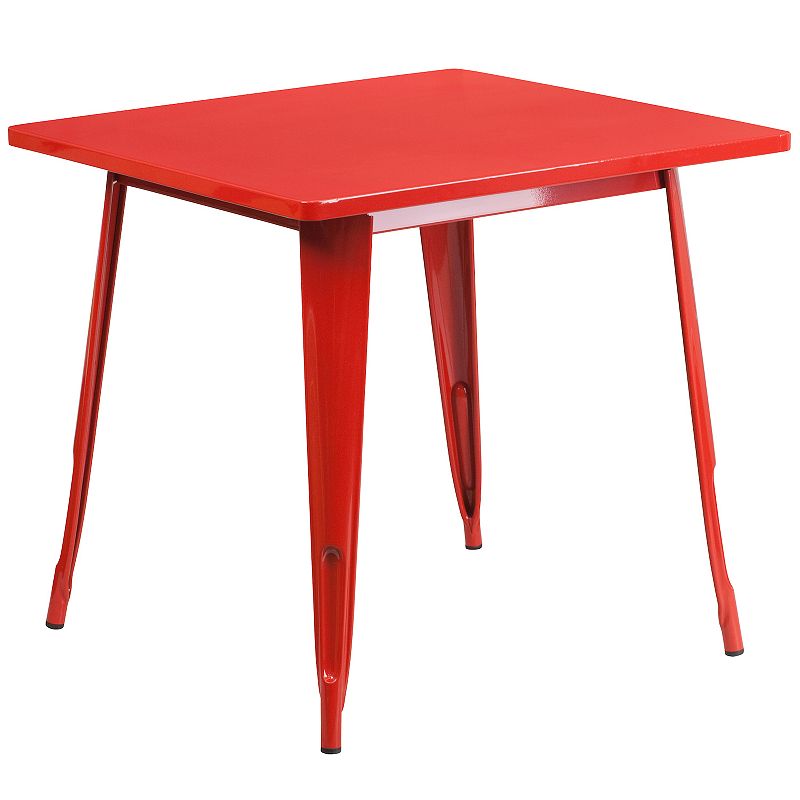 Flash Furniture Commercial Square Indoor / Outdoor Dining Table, Red