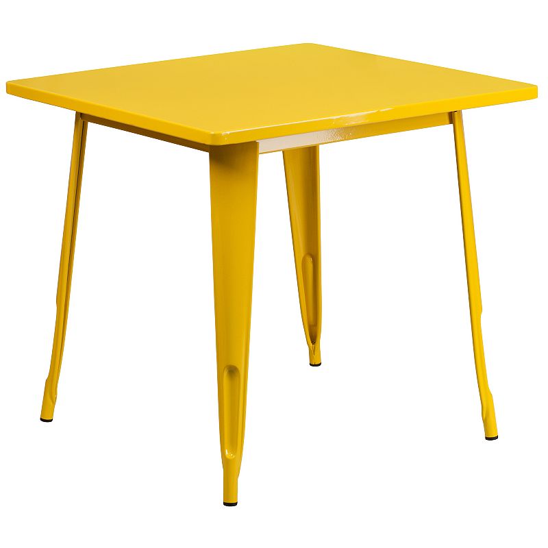 Flash Furniture Commercial Square Indoor / Outdoor Dining Table, Yellow