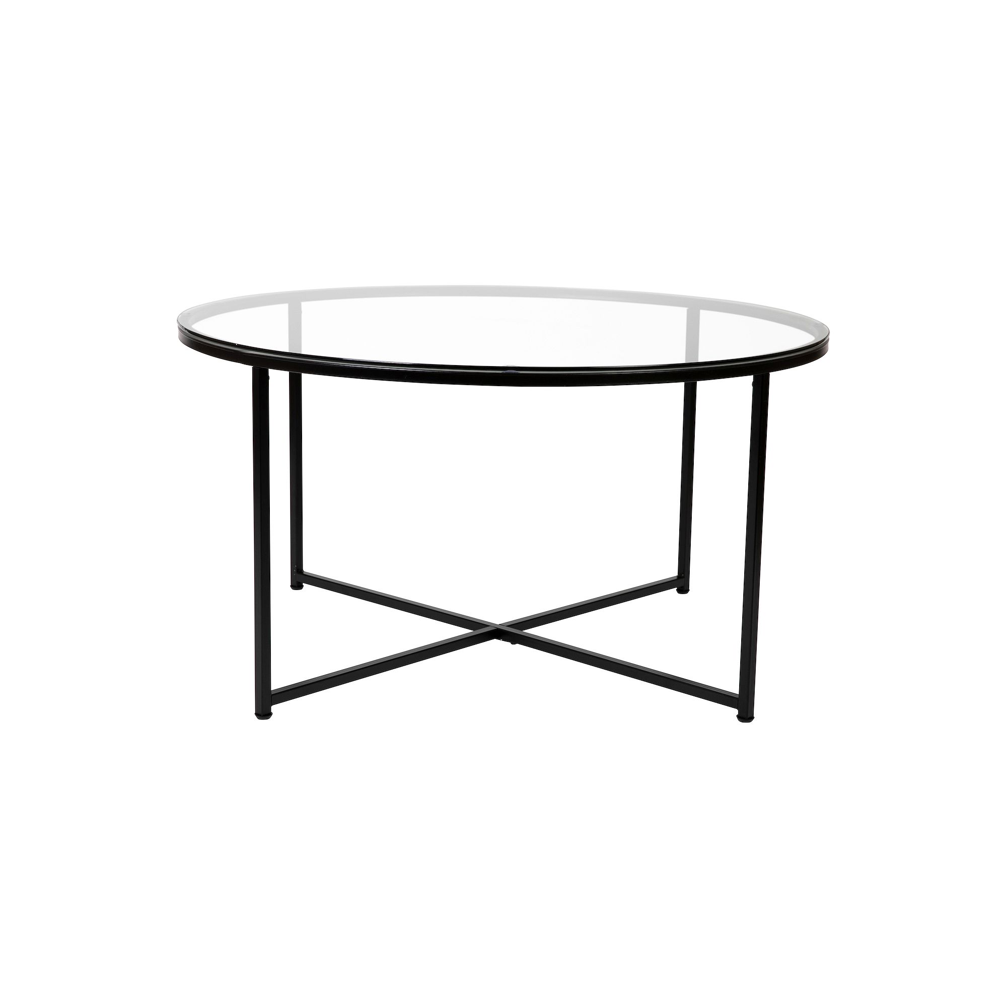Flash Furniture Greenwich Coffee Table, Clear Matte Black