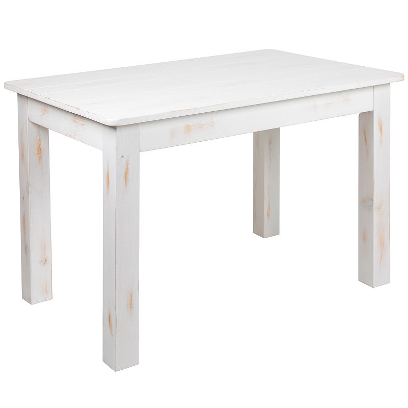 Flash Furniture Hercules Rectangular Farmhouse Dining Table, White