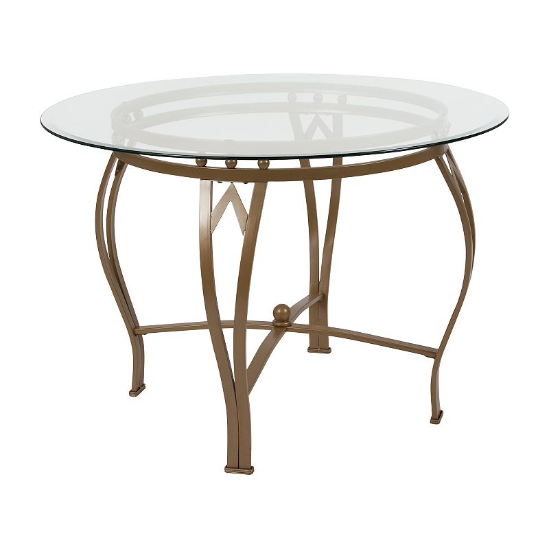 Flash Furniture Syracuse Round Dining Table, Multicolor