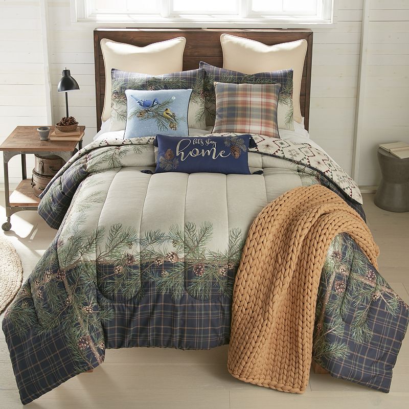 Donna Sharp Pine Boughs Comforter Set with Shams, Multicolor, King