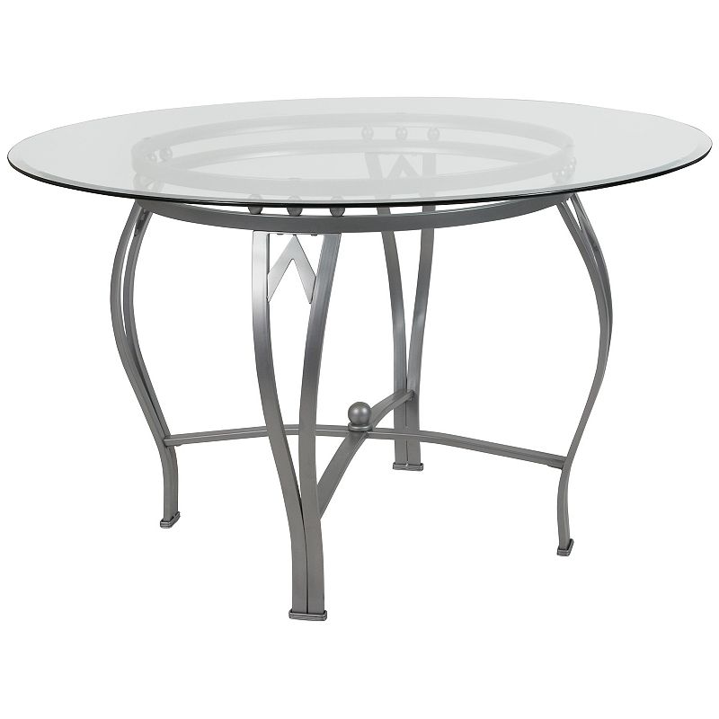 Flash Furniture Syracuse Round Dining Table, Grey