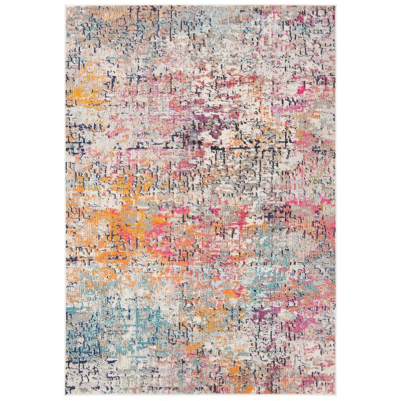 SAFAVIEH Madison Kebo Abstract Area Rug  Grey/Pink  8  x 10