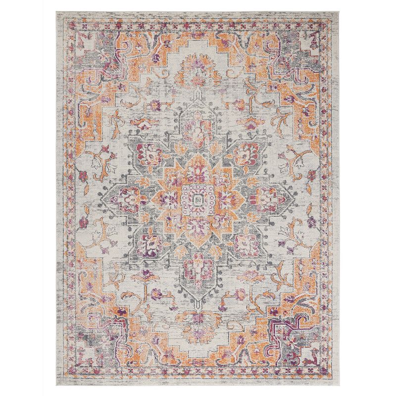 SAFAVIEH Madison Dalia Vintage Traditional Area Rug  Beige/Orange  8  x 10