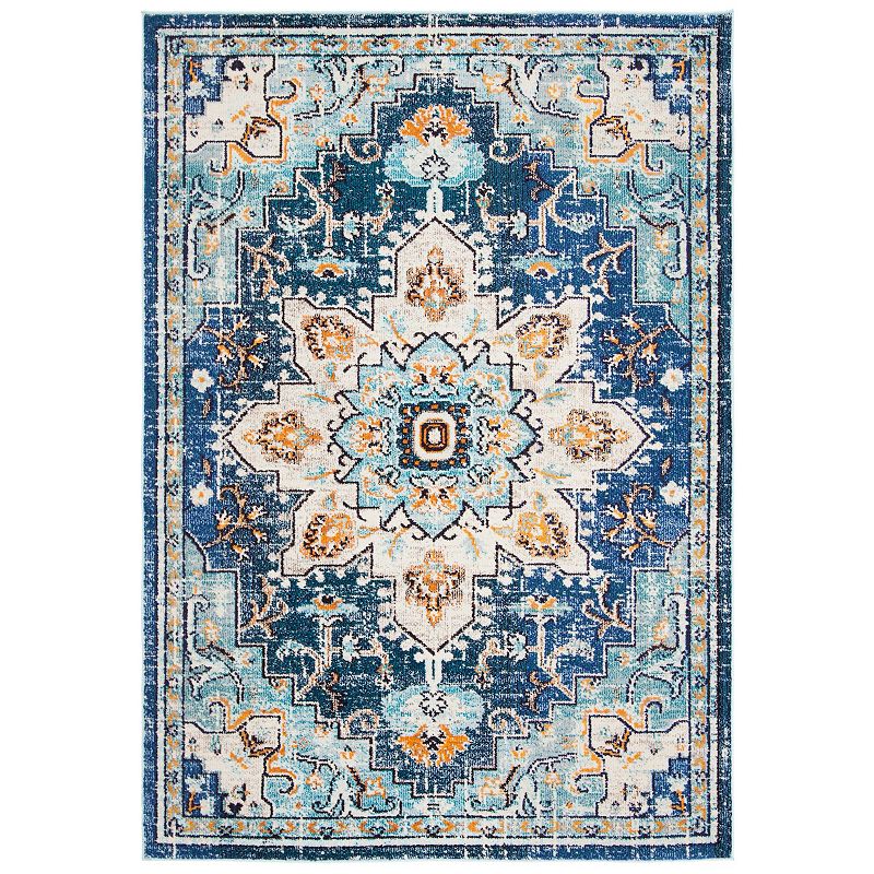 SAFAVIEH Madison Dalia Vintage Traditional Area Rug  Blue/Light Blue  9ft x 12ft 