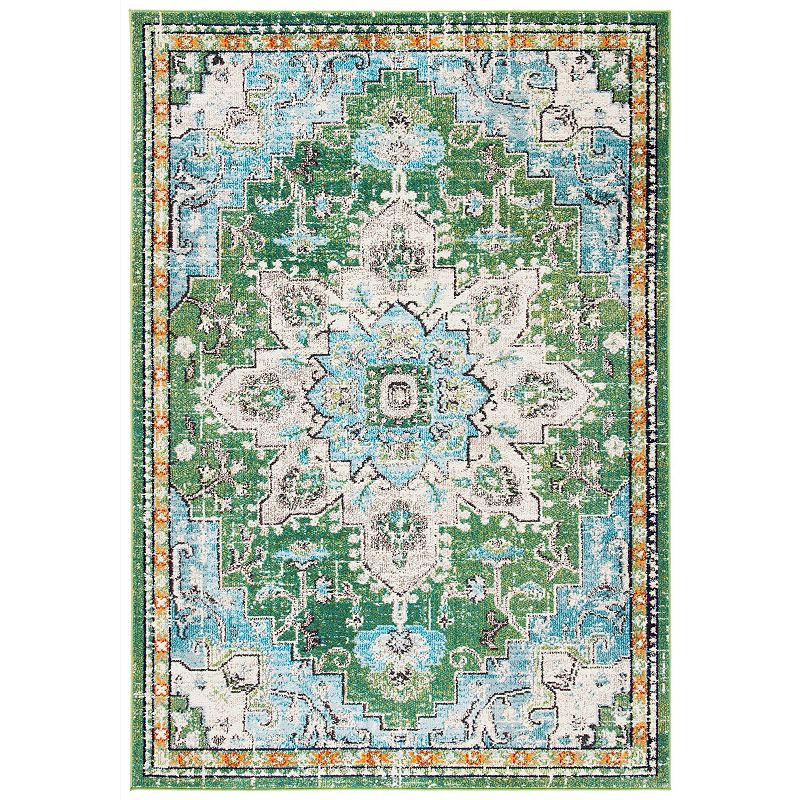 Safavieh Madison Ezra Rug, Green, 5X8 Ft Create a stylish sense of space with this Safavieh Madison Ezra Rug. CONSTRUCTION & CARE Imported Pile height: 0.30  Spot clean only Frieze pile Jute, latex Polypropylene Create a stylish sense of space with this Safavieh Madison Ezra Rug. Safavieh Create a stylish sense of space with this Safavieh Madison Ezra Rug. Size: 5X8 Ft. Color: Green. Gender: unisex. Age Group: adult.