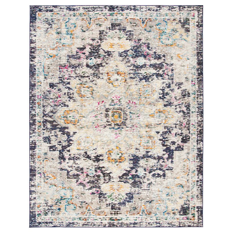 SAFAVIEH Madison Dalia Vintage Traditional Area Rug  Black/Gold  8  x 10