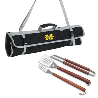 Michigan Wolverines 4 pc Barbecue Tote Set