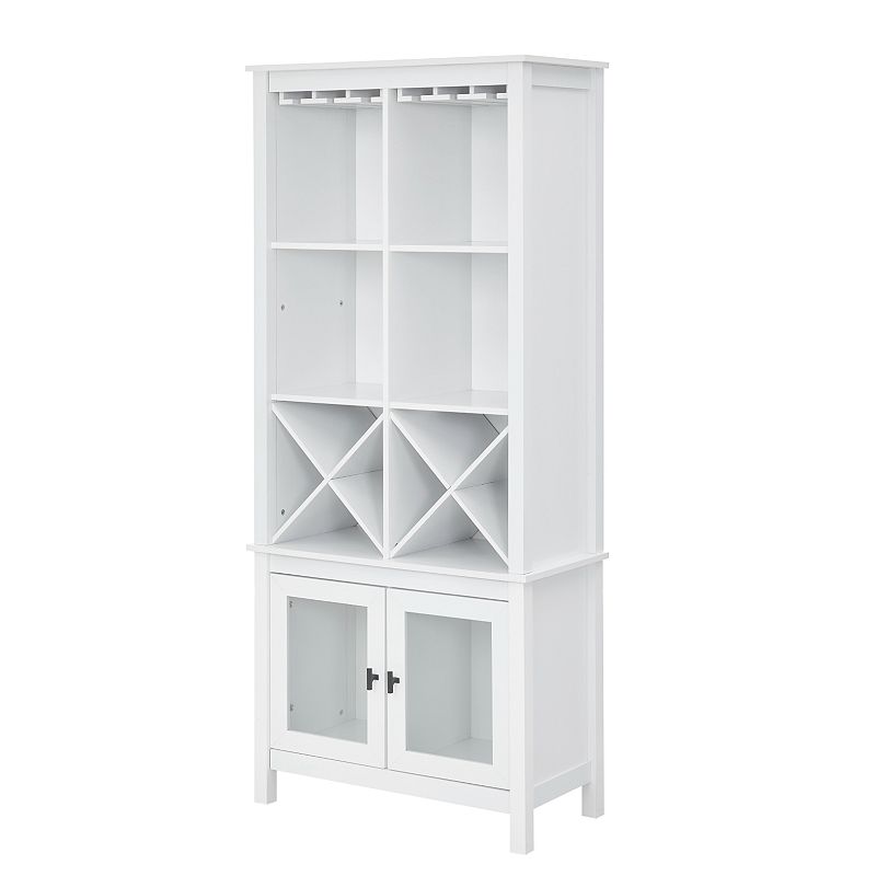Home Source Jill Zarin Bar Cabinet Bookcase, White