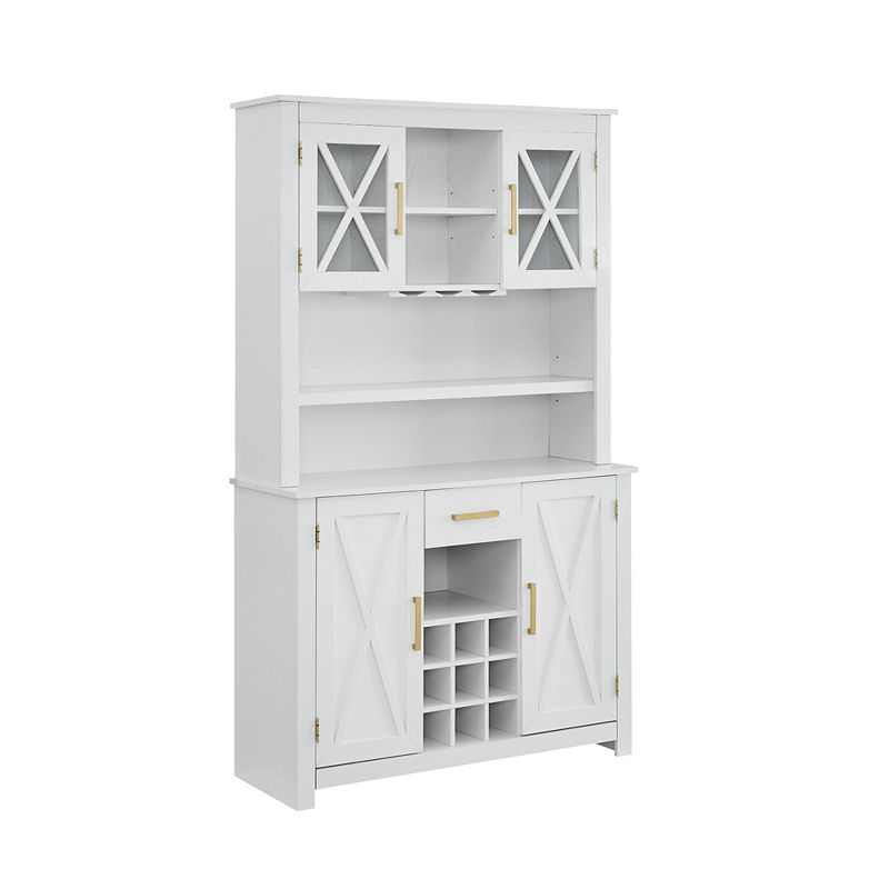 Home Source Jill Zarin Farmhouse Tall Storage Cabinet, White