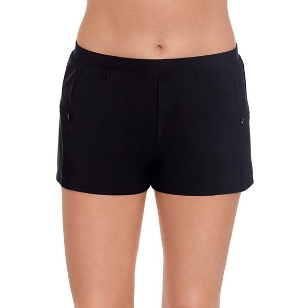 Women's American Beach Solid Double-Zip Swim Shorts