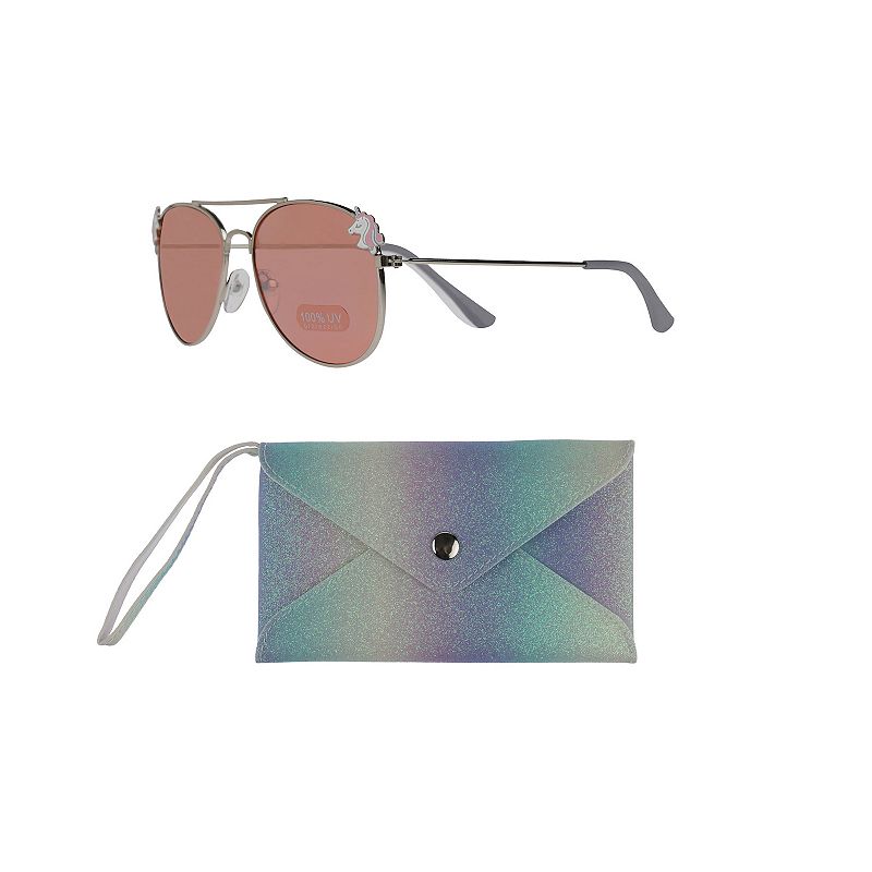 Girls Elli by Capelli Sweet Unicorn Aviator Glasses & Rainbow Ombre Envelop