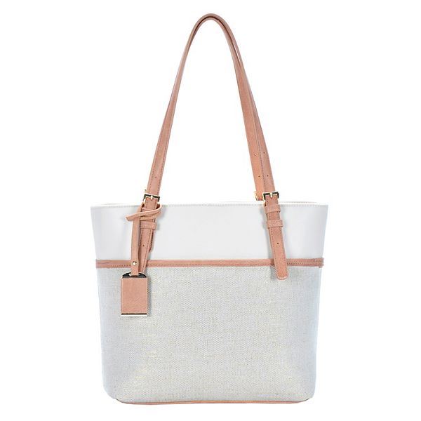 Miztique Vegan Leather Color Block Tote Bag