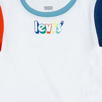 Baby Boy Levi's® Colorblock Graphic Tee & Jean Shortalls Set