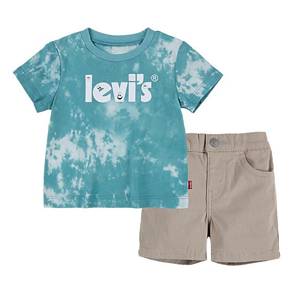 Baby Boy Levi's® Tie Dye Logo Graphic Tee & Shorts Set
