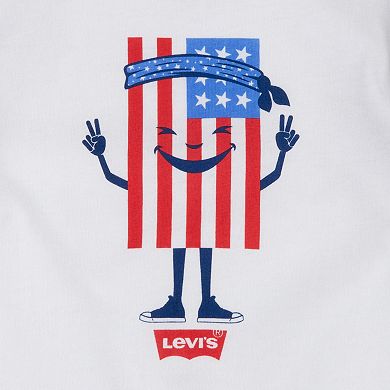 Baby Boy Levi's® Americana Hippie Flag Tee & Jean Shorts Set