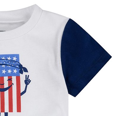 Baby Boy Levi's® Americana Hippie Flag Tee & Jean Shorts Set
