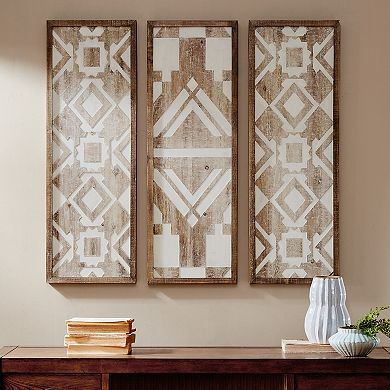 Madison Park Mandal Geometric Wood Panel Wall Decor 3-piece Set