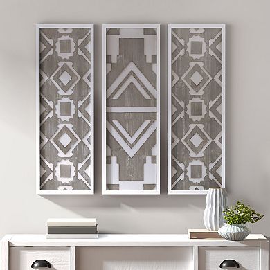 Madison Park Mandal Geometric Wood Panel Wall Decor 3-piece Set