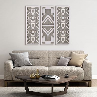 Madison Park Mandal Geometric Wood Panel Wall Decor 3-piece Set