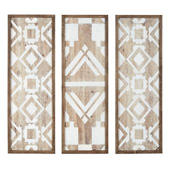 Madison Park Mandal Geometric Wood Panel Wall Decor 3 pc Set