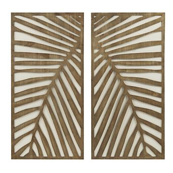 Madison Park Birch Botanical Two-tone Wood Panel Wall Decor 2 pc Set