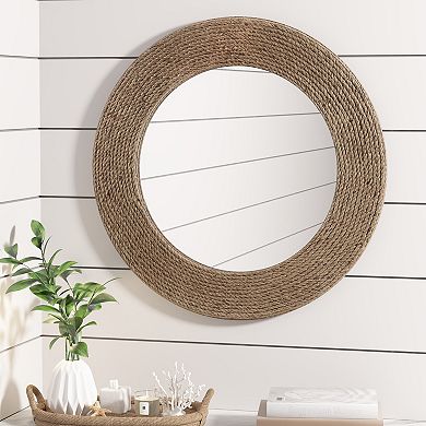 Madison Park Cove Round Rope Wall Mirror