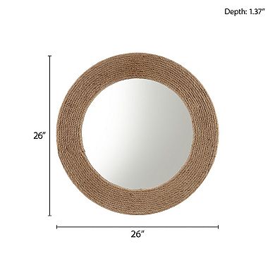 Madison Park Cove Round Rope Wall Mirror
