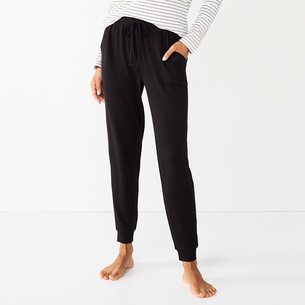 Soma Women's Embraceable Ankle Pajama Pants In Black Size Large