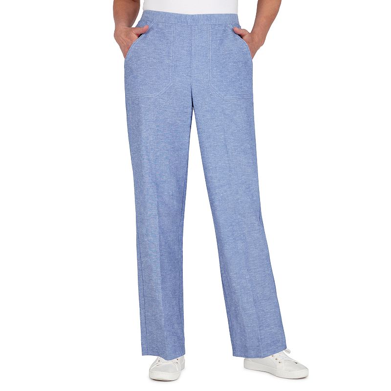Womens Alfred Dunner Ann Harbor Proportioned High-Rise Straight Leg Pants,