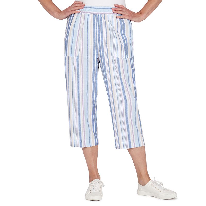 Womens Alfred Dunner Ann Harbor Striped Capri Pants, Size: 8, Multi