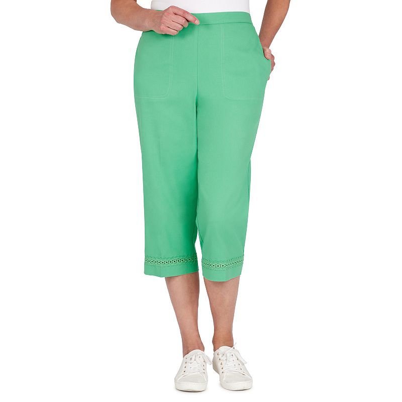 Womens Alfred Dunner Tiki Time Lace Capri Pants, Size: 10, Brt Green