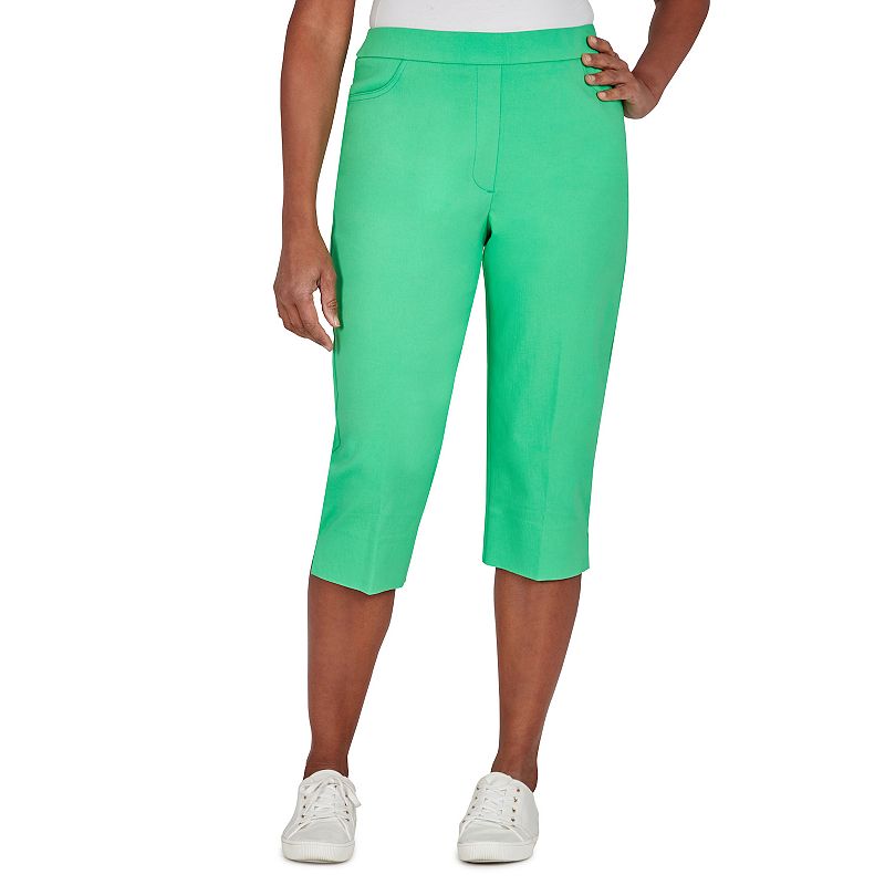 Womens Alfred Dunner Tiki Time Slimming Capri Pants, Size: 12, Brt Green
