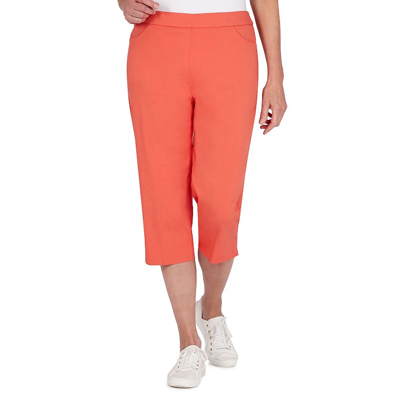 Womens Alfred Dunner Tiki Time Slimming Capri Pants, Size: 14, Orange