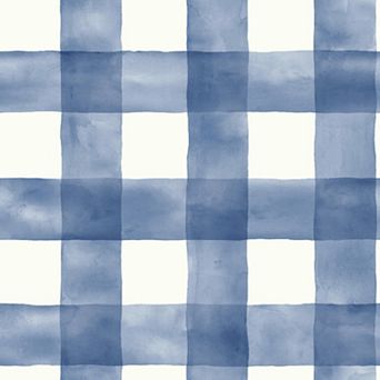 RoomMates Checkmate Watercolor Plaid Peel & Stick Wallpaper