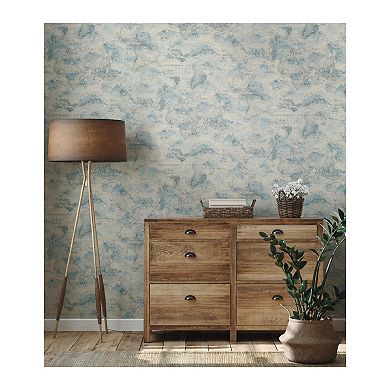 RoomMates Coastal Map Peel & Stick Wallpaper