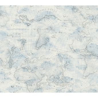 RoomMates Coastal Map Peel & Stick Wallpaper