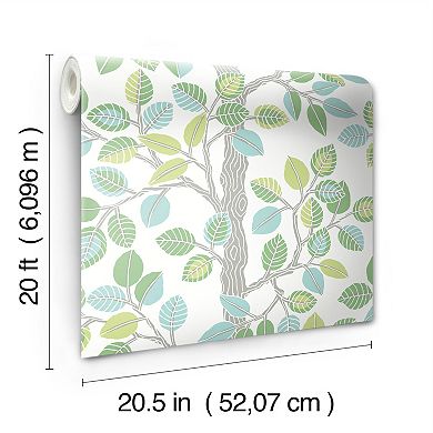RoomMates Forest Leaves Peel & Stick Wallpaper