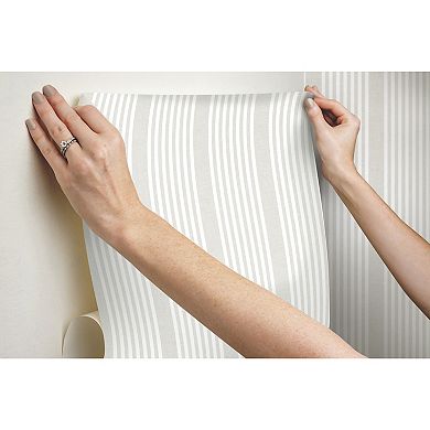 RoomMates French Linen Stripe Peel & Stick Wallpaper