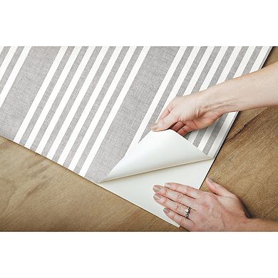 RoomMates French Linen Stripe Peel & Stick Wallpaper