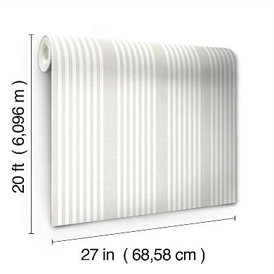 RoomMates French Linen Stripe Peel & Stick Wallpaper