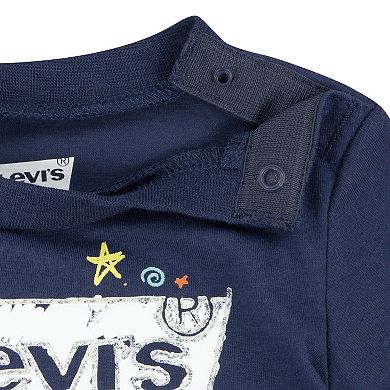 Baby Boy Levi's® Short Sleeve Poster Logo Coverall