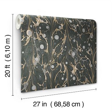 RoomMates Marbled Endpaper Peel & Stick Wallpaper