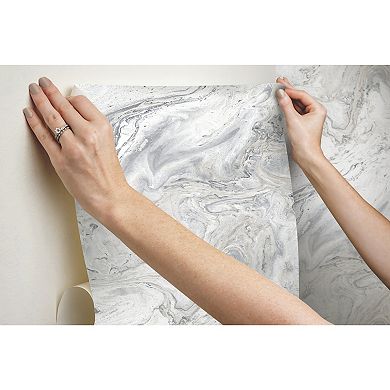RoomMates Oil & Marble Peel & Stick Wallpaper