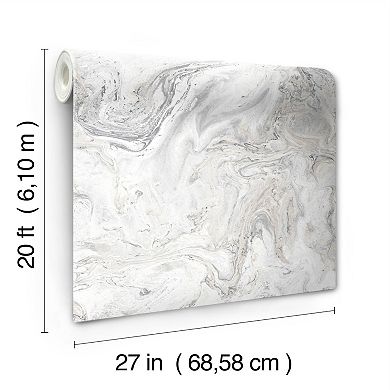 RoomMates Oil & Marble Peel & Stick Wallpaper