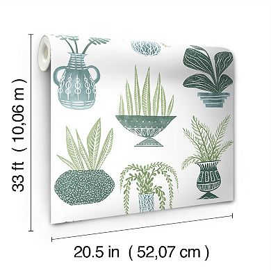 RoomMates Plant Party Peel & Stick Wallpaper