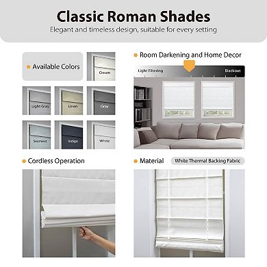 Sonoma Goods For Life Cordless Classic Room Darkening Roman Shade